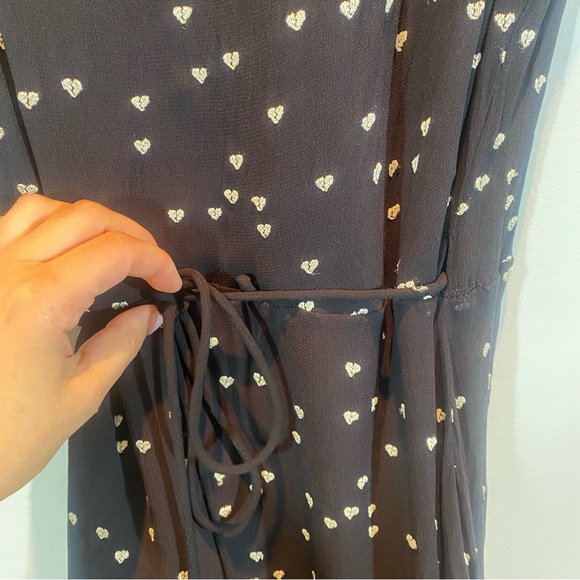 All Saints Heart Printed Wrap Dress Size XS - Picture 8 of 9